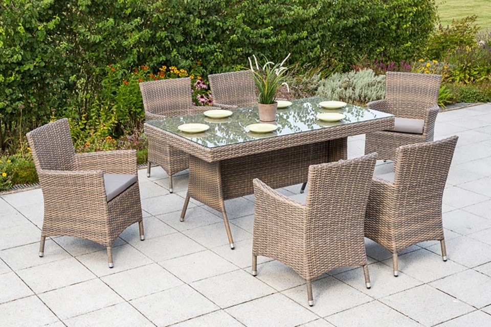 MERXX Gartensessel Teneriffa (Set, 2-St), 2er Set, Polyrattan, inkl. Sitzkissen