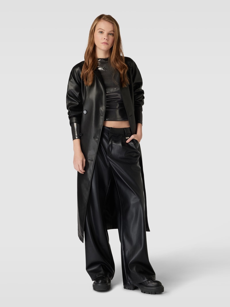 Cropped Longsleeve in metallic in black