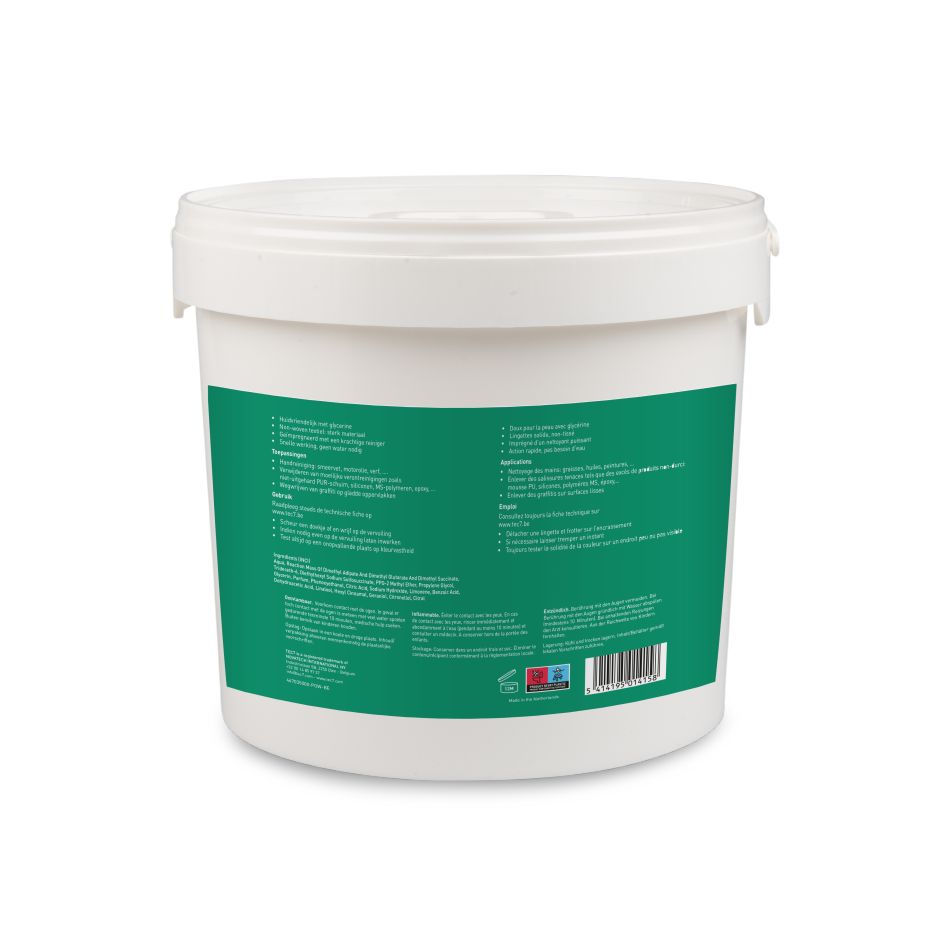 Paños de limpieza TEC7 Powerwipes en cubo, 150 unidades.