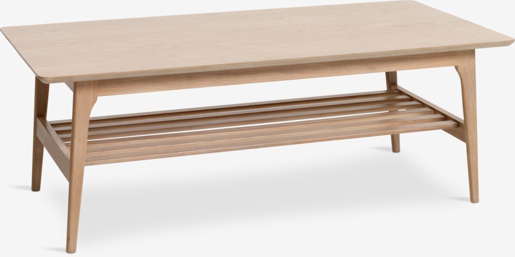 KALBY Couchtisch 60x120 mit Ablage, helle Eiche