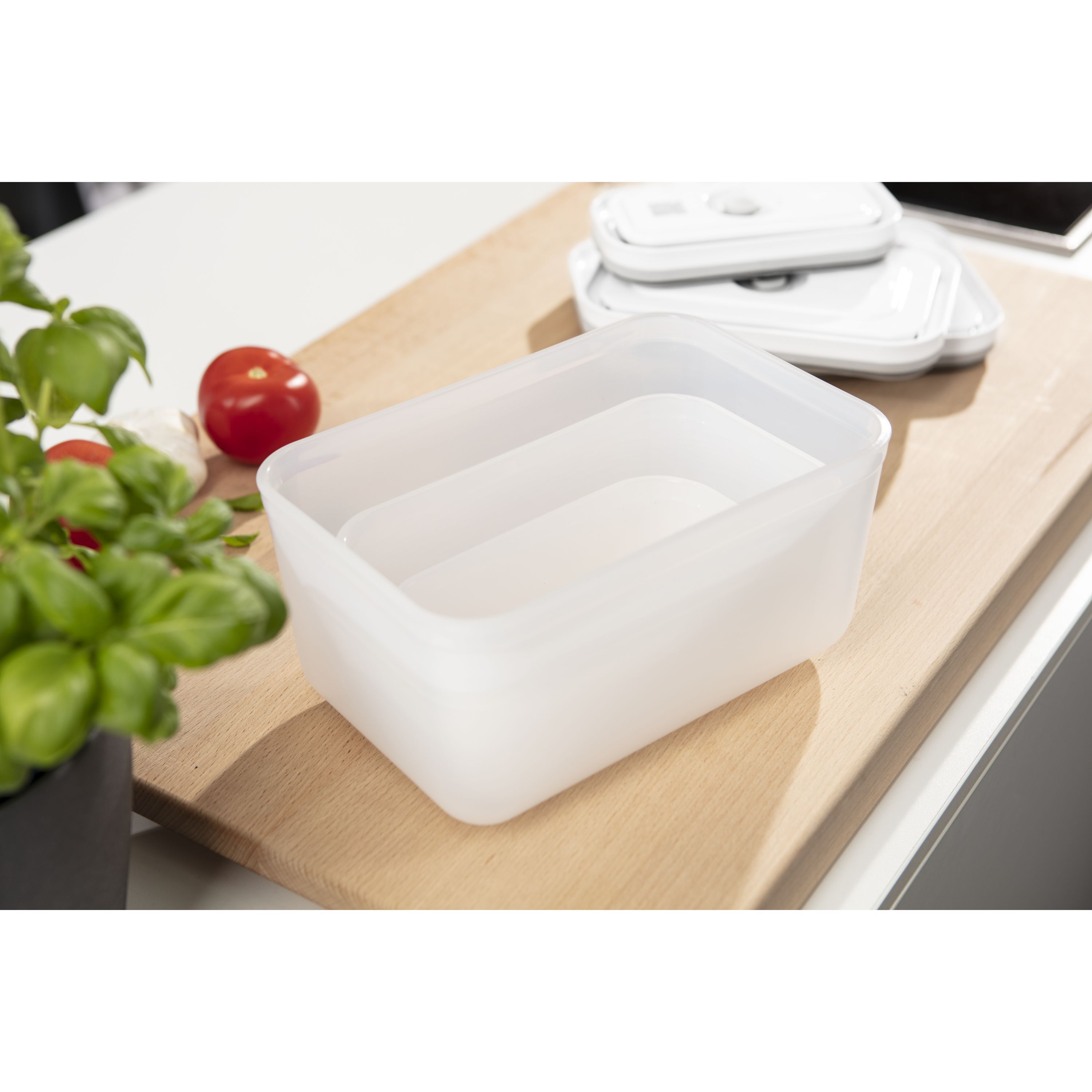 Vakuumbox L, Kunststoff, Semitransparent-Grau