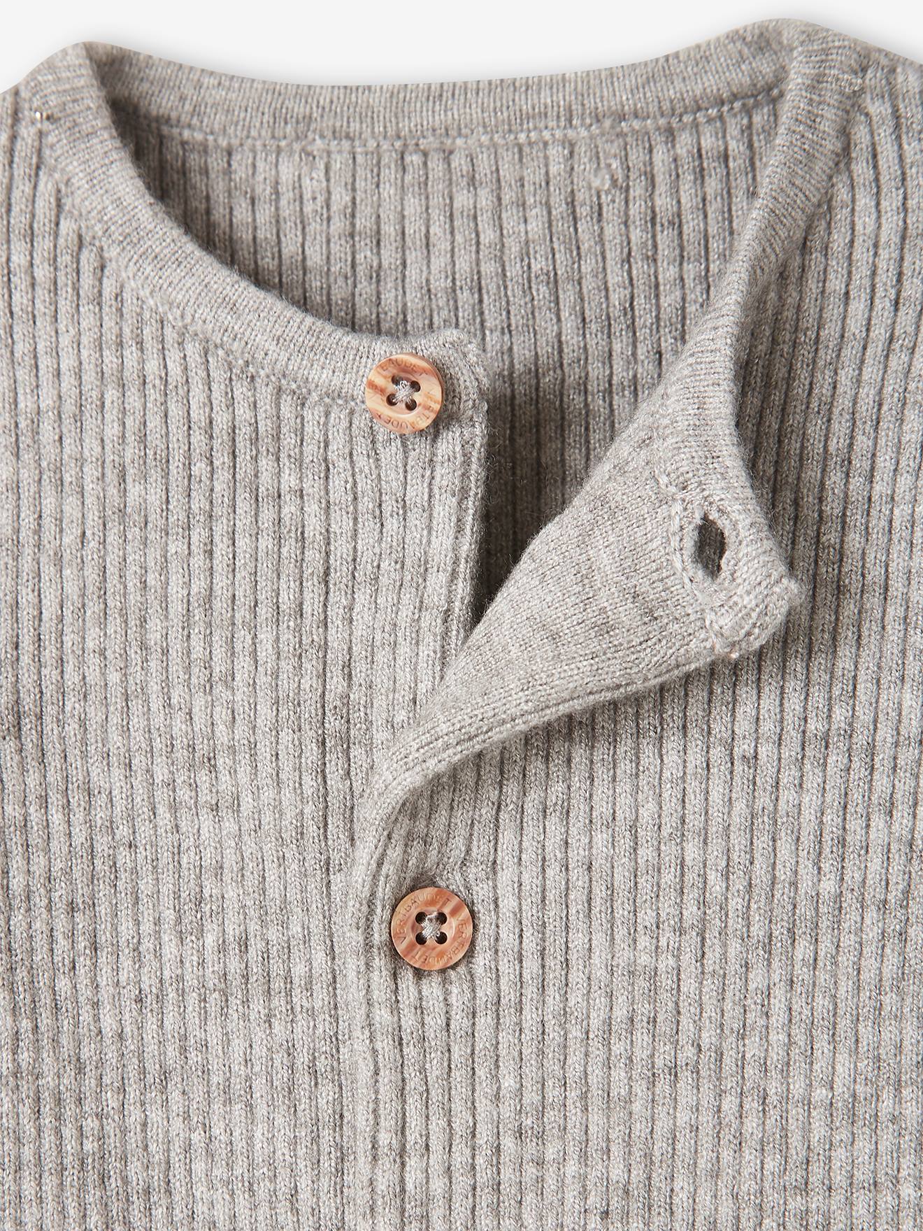 Vertbaudet Baby-Set: Jäckchen & Hose, Strick - schiefergrau