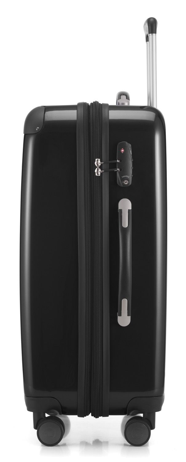 Alex - suitcase hard shell dark blue glossy, TSA, 65 cm, 74 liters