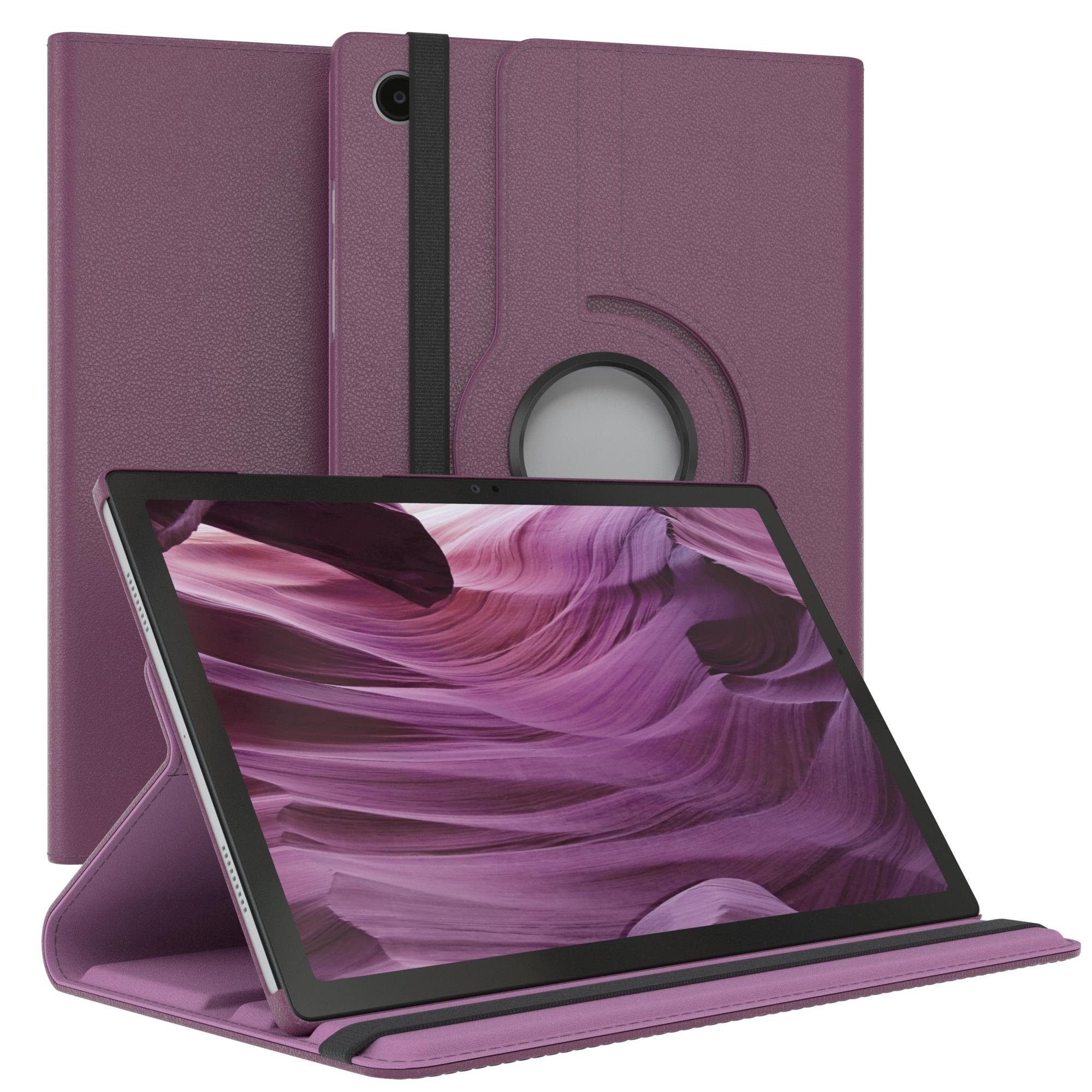 EAZY CASE Tablet-Hülle Rotation Case für Samsung Galaxy Tab A8 10.5 LTE 10,5 Zoll, Tablet-Hülle Bookstyle Case Fullcover Schutz Tasche Stehfunktion Lila