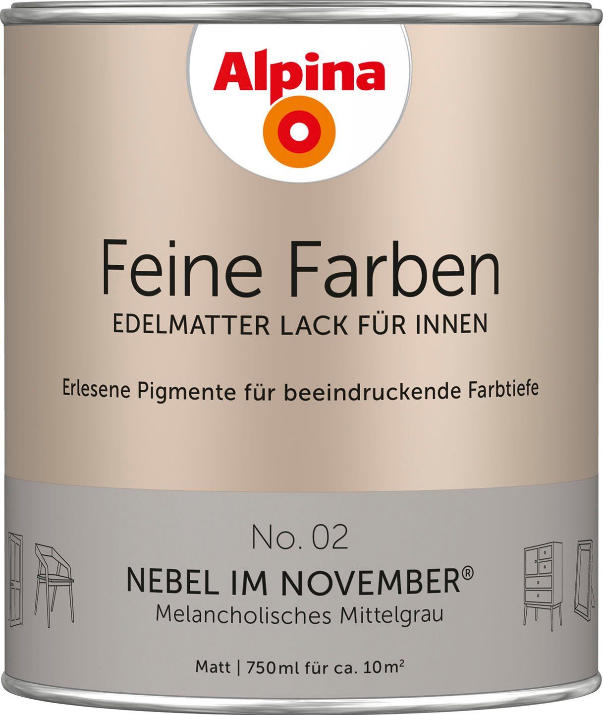 Alpina Lack Melancholisches Mittelgrau