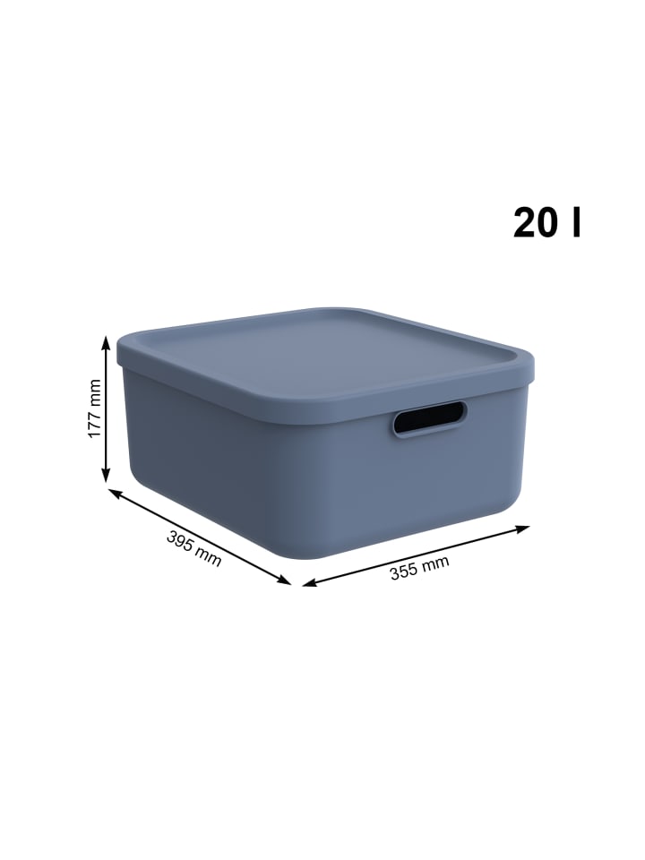 Rotho Albula Light 2er-Set Aufbewahrungskiste 20l in Horizontblau günstig kaufen onesize