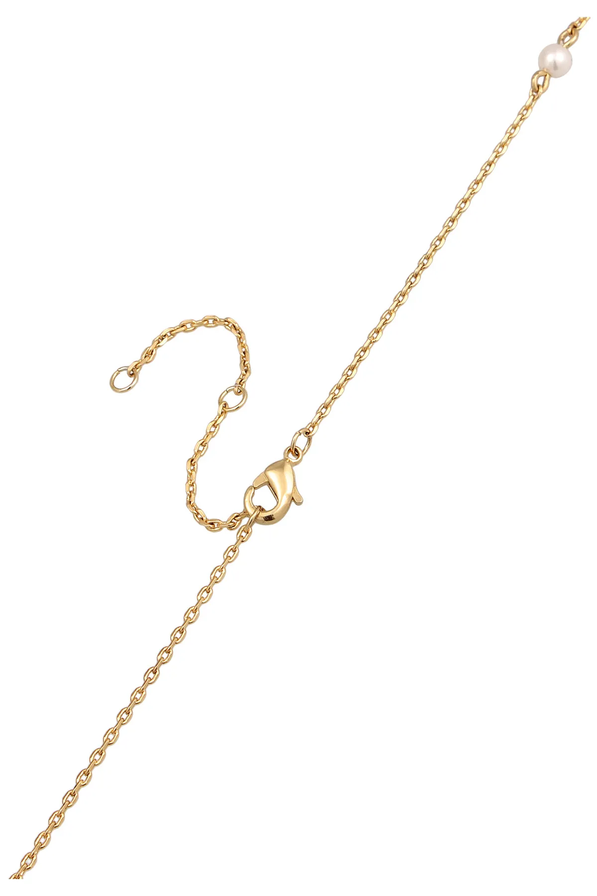 ELLI  Halskette Kristalle Perlen Zart Elegant Farbe Gold für Damen