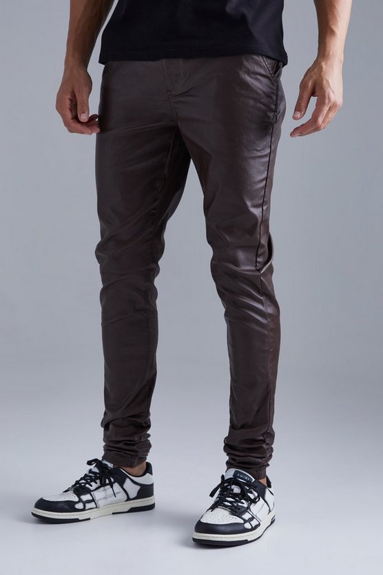 Tall beschichtete Twill Skinny Hose