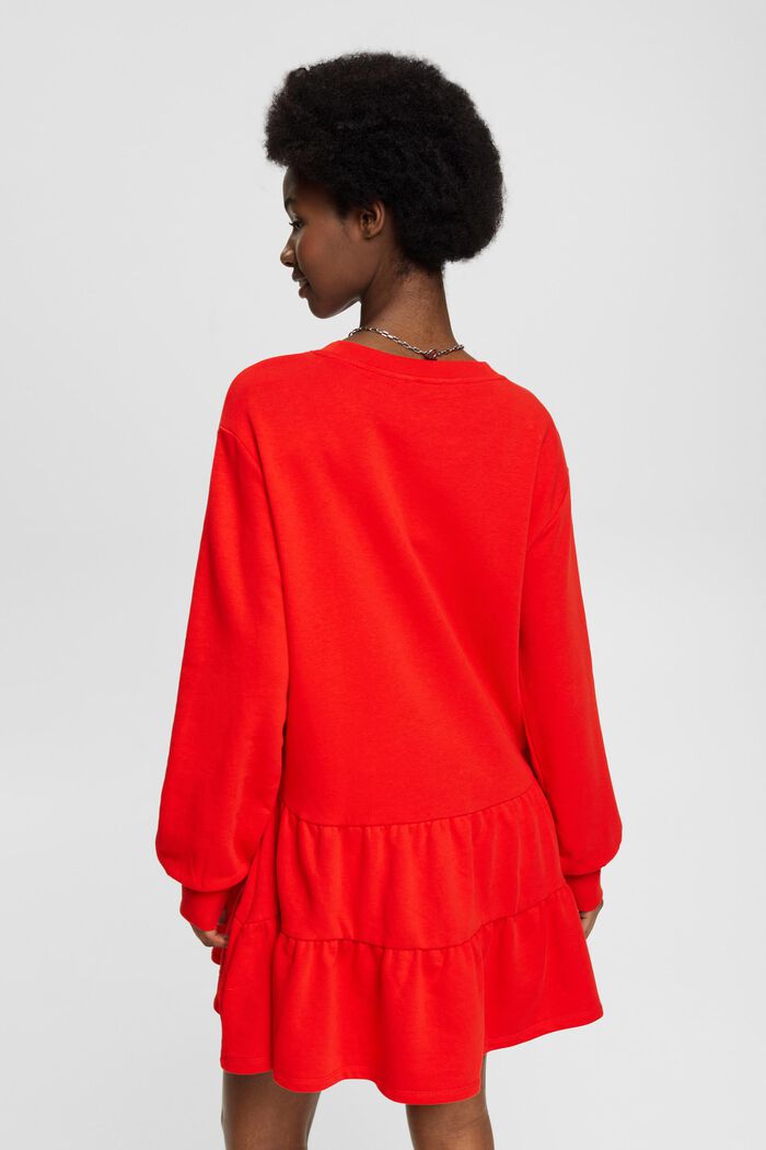 Mini-Sweatshirt-Kleid mit Rüschen