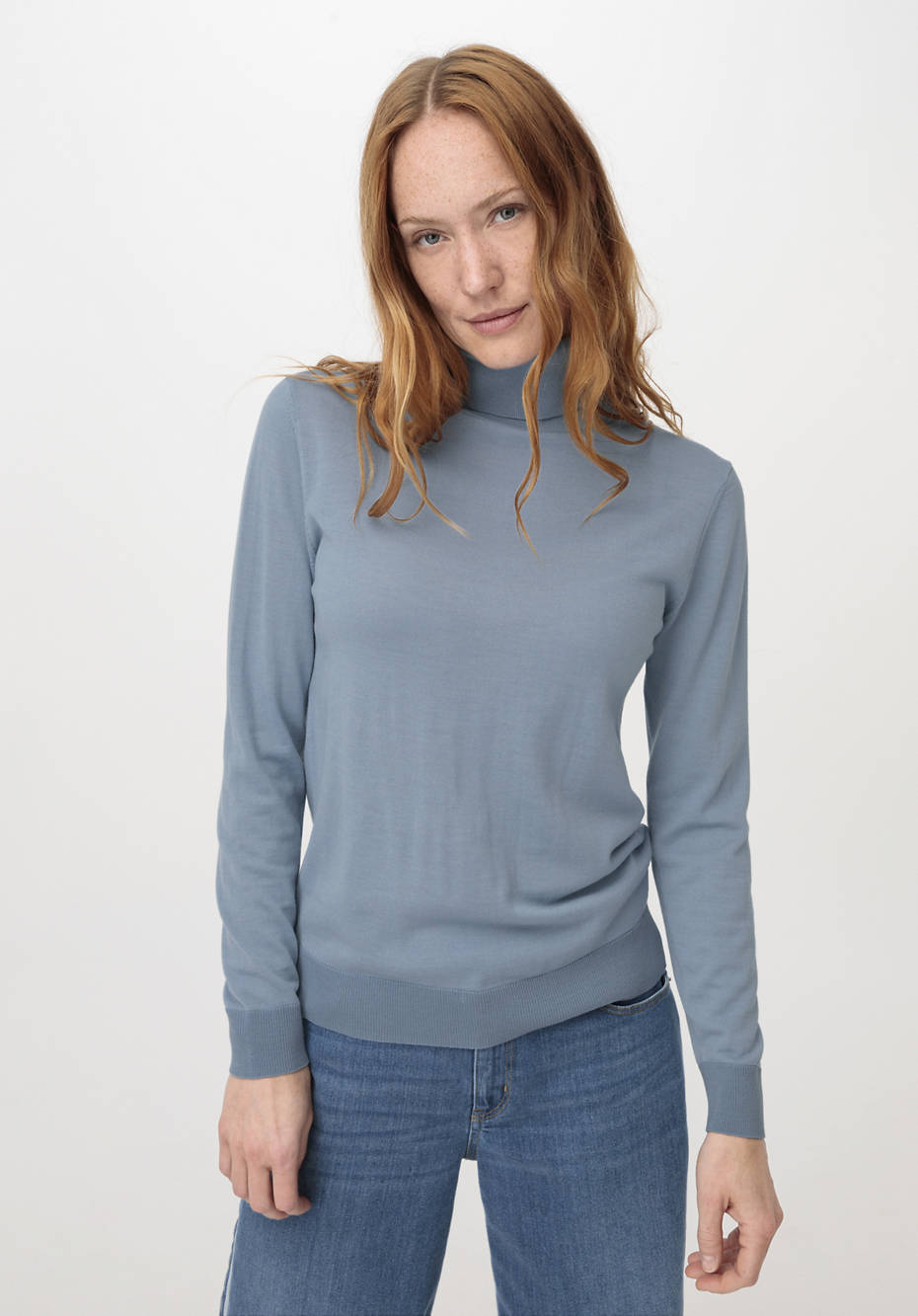 Rollkragenpullover aus reiner Bio-Merinowolle
