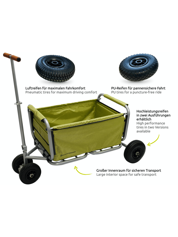 Beachtrekker Beachtrekker LiFe faltbarer Bollerwagen   Bremse, klappbarer Handwagen (Oliv) günstig kaufen onesize