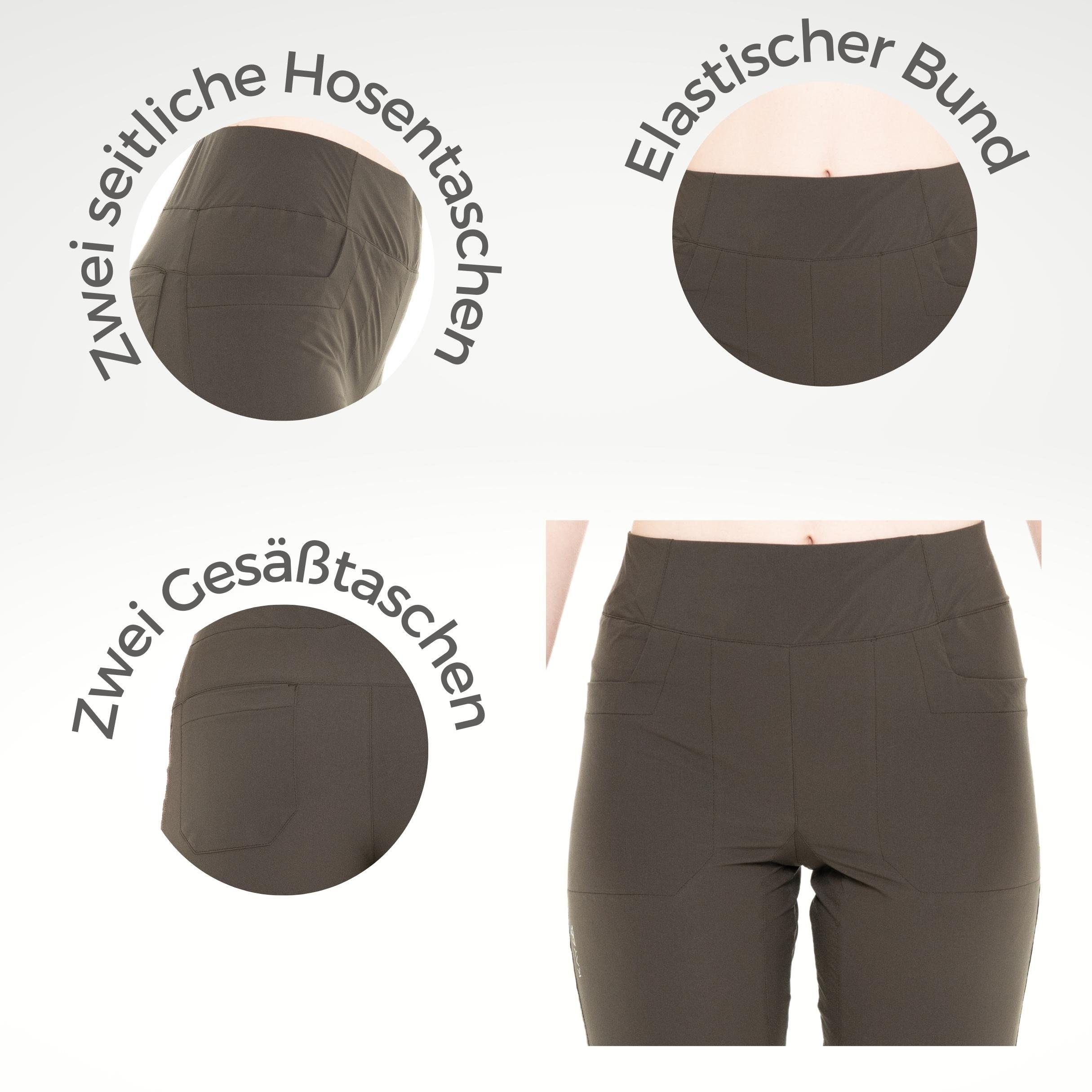 Kaymountain Trekkinghose Damen Wander Outdoor 7/8 Hose San Diego Ultra Leicht Anthra 38