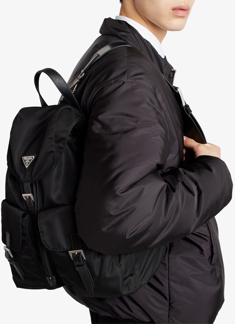 Prada Re-Nylon oversized quilted jacket with side pockets