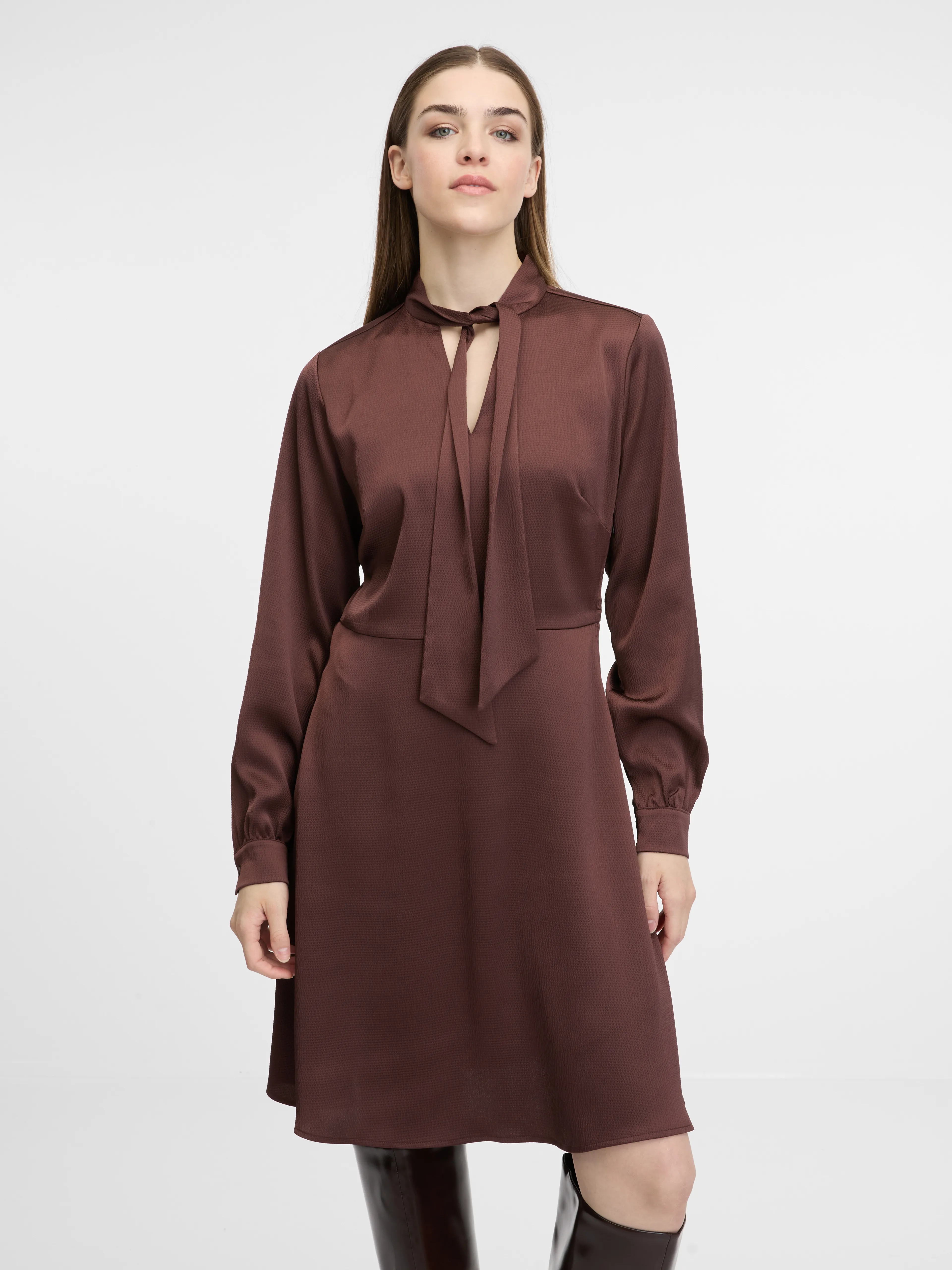 Braunes knielanges Damenkleid ORSAY