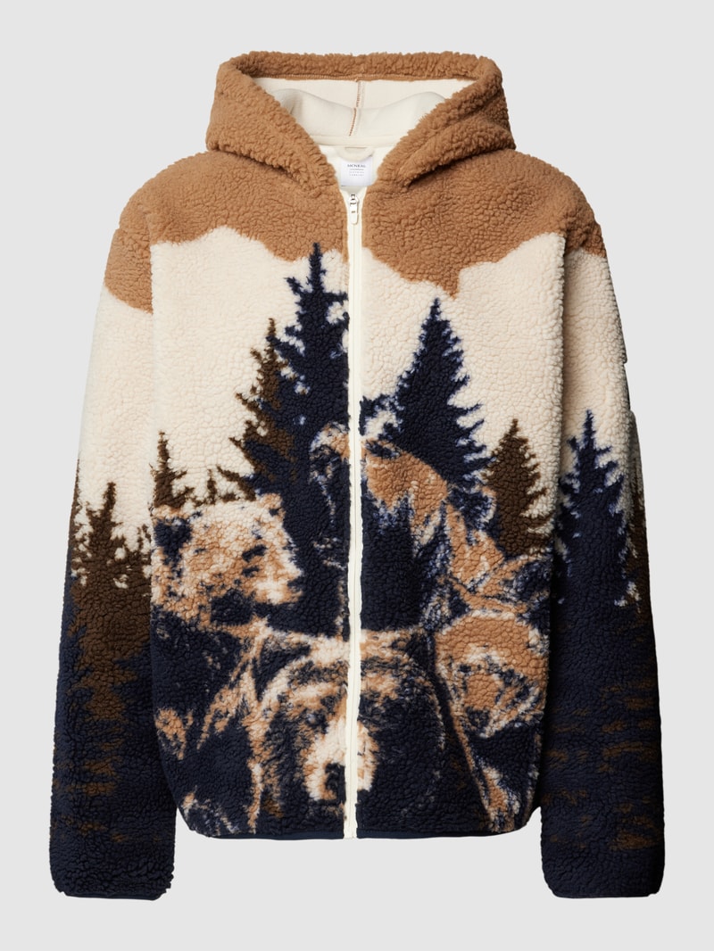 Fleecejacke mit Kapuze Modell 'BEAR' in camel