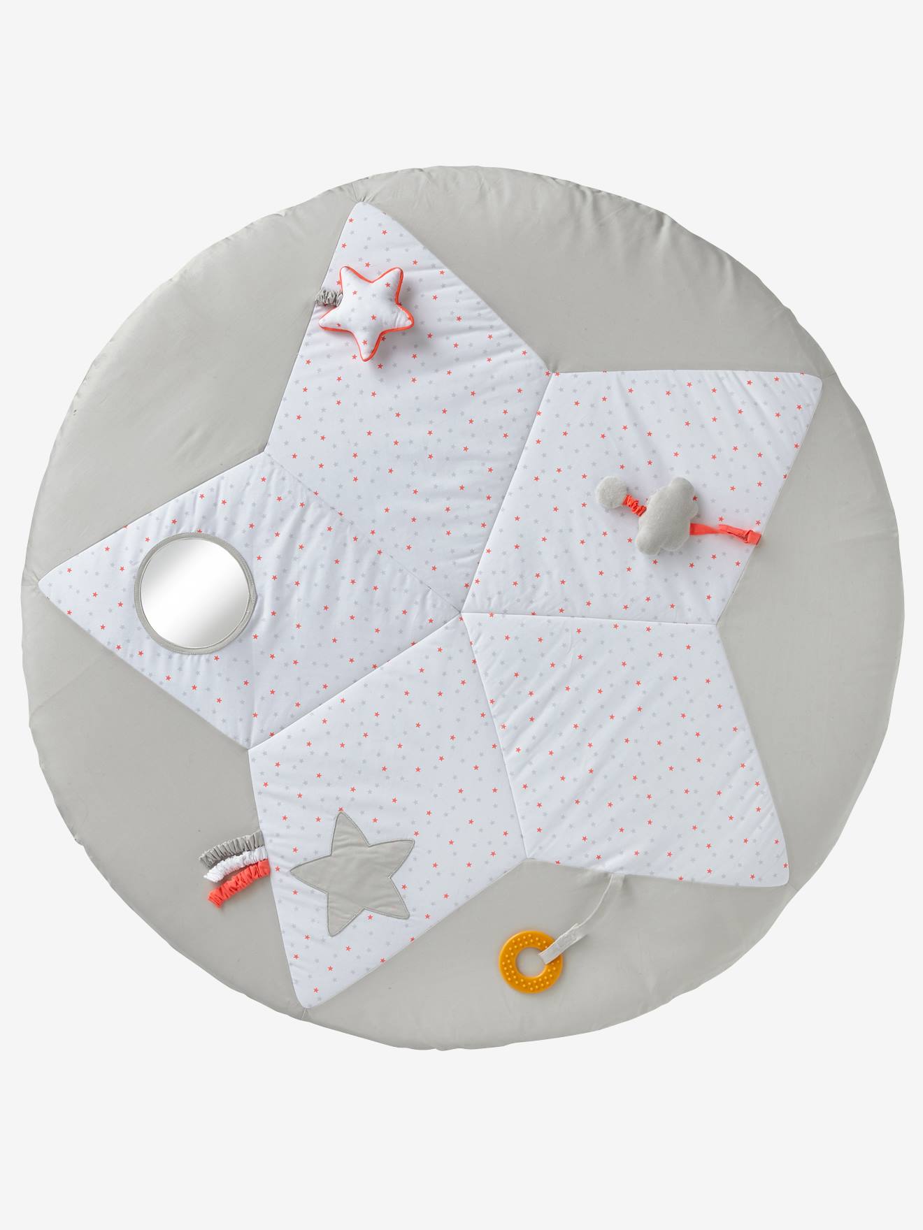 Vertbaudet Baby Activity-Decke STERNENREGEN - weiß bedruckt