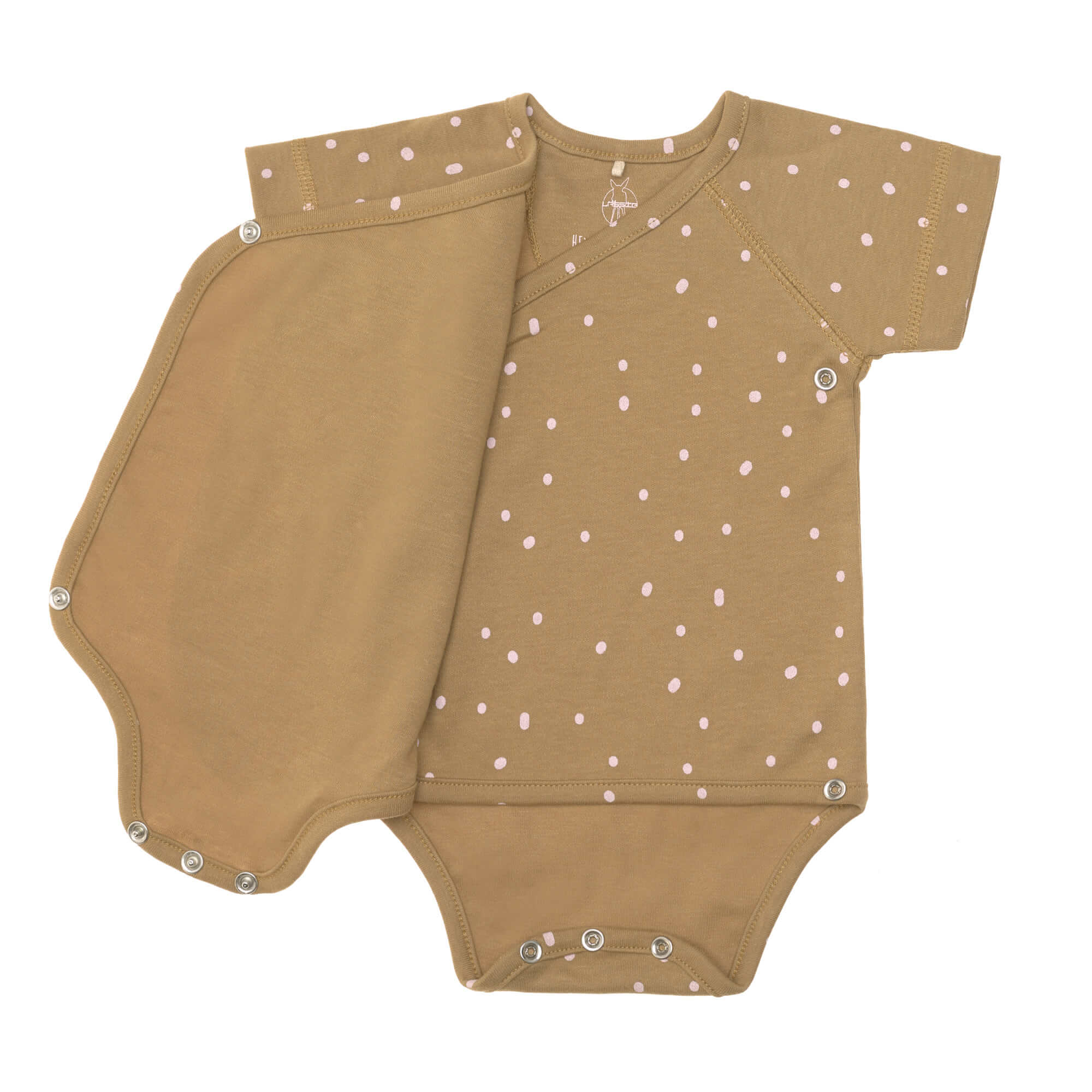 Baby Wickelbody kurzarm - Bio Baumwolle, Punkte, Gelb