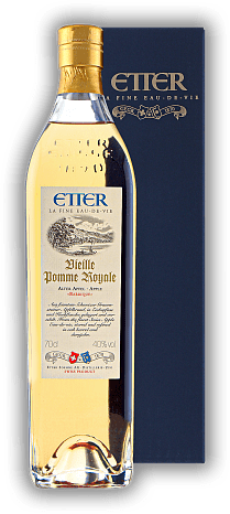 Etter Vieille Pomme Royale (Alter Apfel) Barrique Etter Vieille Pomme Royale (Alter Apfel) Barrique Eine außergewöhnliche vollmundige Apfel-Spezialität. Alter 3 J. - 0,7	 Liter - Vol 40%