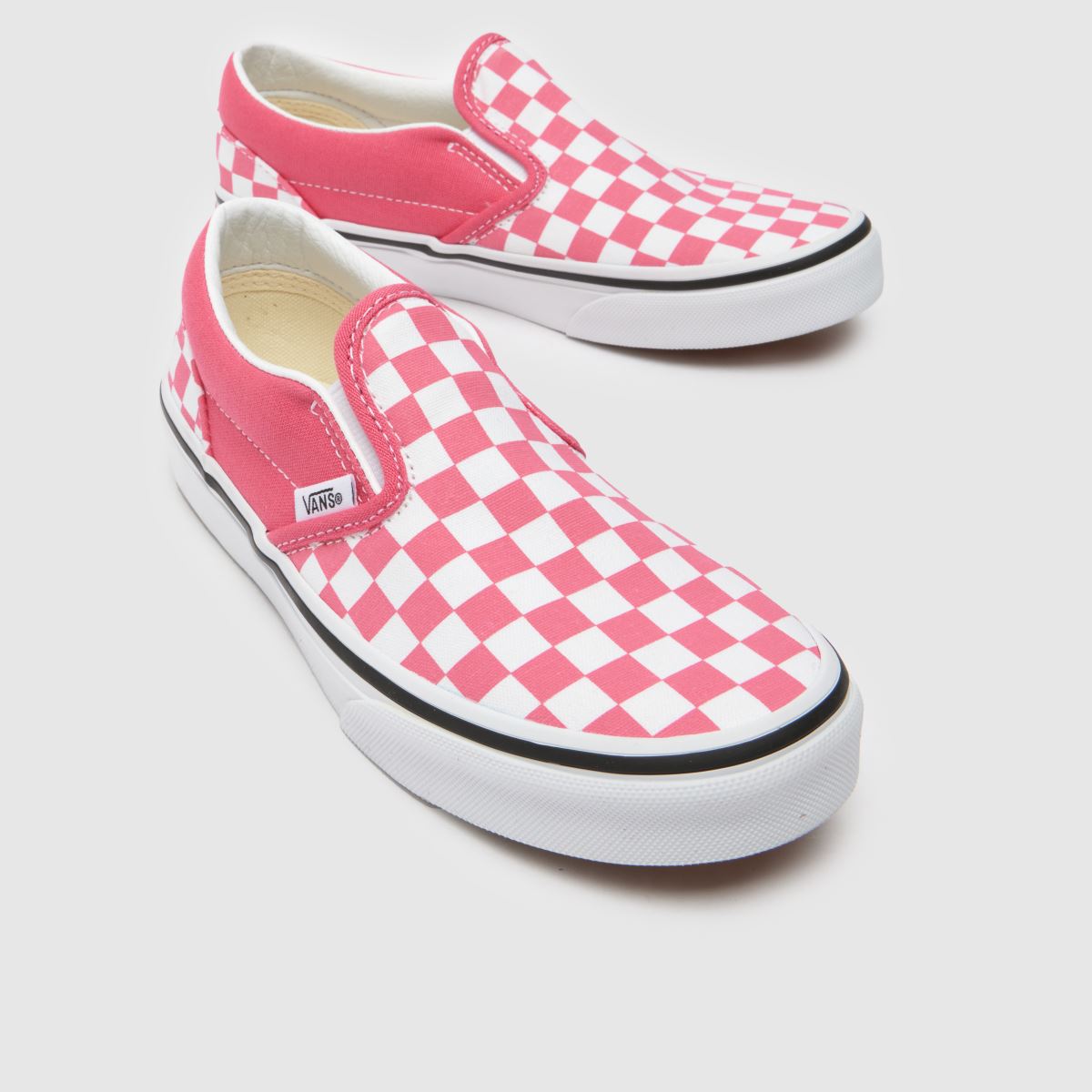 Vans vita & rosa klassiska slip-on flickor juniorskor