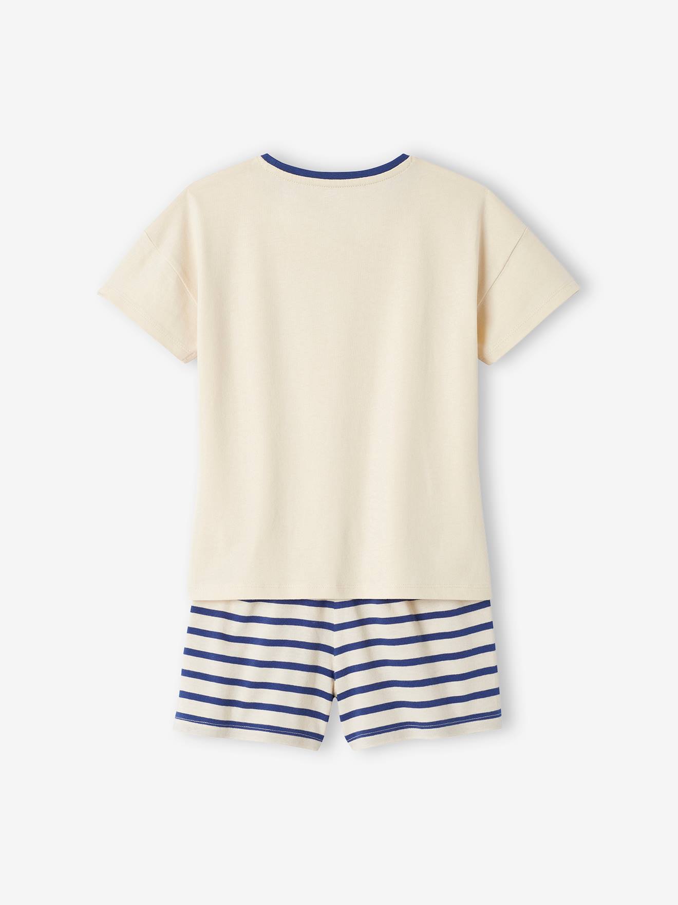 Pyjashort fille capsule nuit famille marin écru