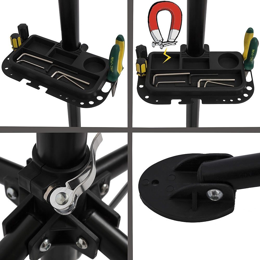 Mucola Fahrrad-Montageständer Fahrradmontageständer 360° drehbar höhenverstellbar Reparaturständer (Stück), Lackschonend