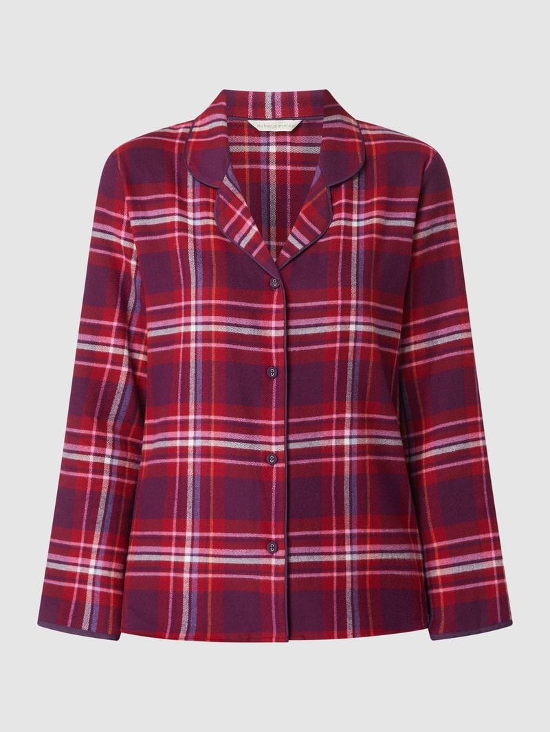 Pyjama-Oberteil aus Baumwolle Modell 'Clarissa' in bordeaux rot