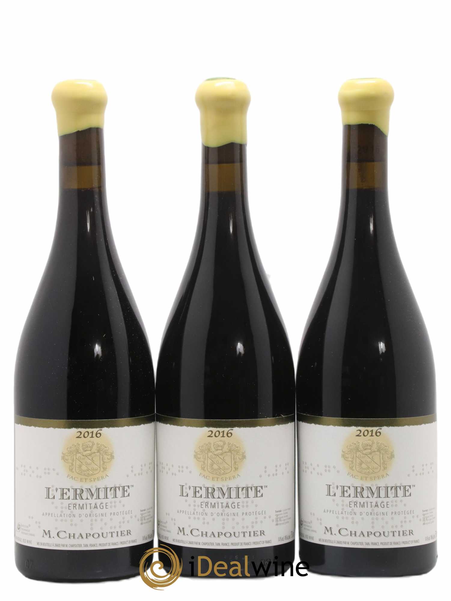 Hermitage Ermitage l'Ermite Chapoutier  2016 - Lot de 3 Bouteilles