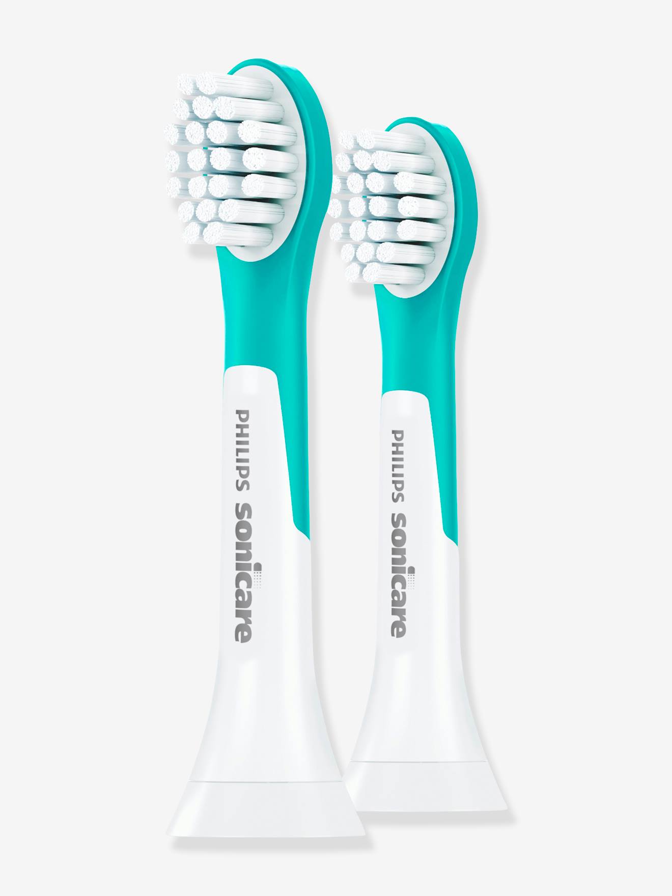 Lot de 2 têtes compactes (3 ans et +) pour brosse à dents électrique PHILIPS Sonicare For Kids aqua/blanc