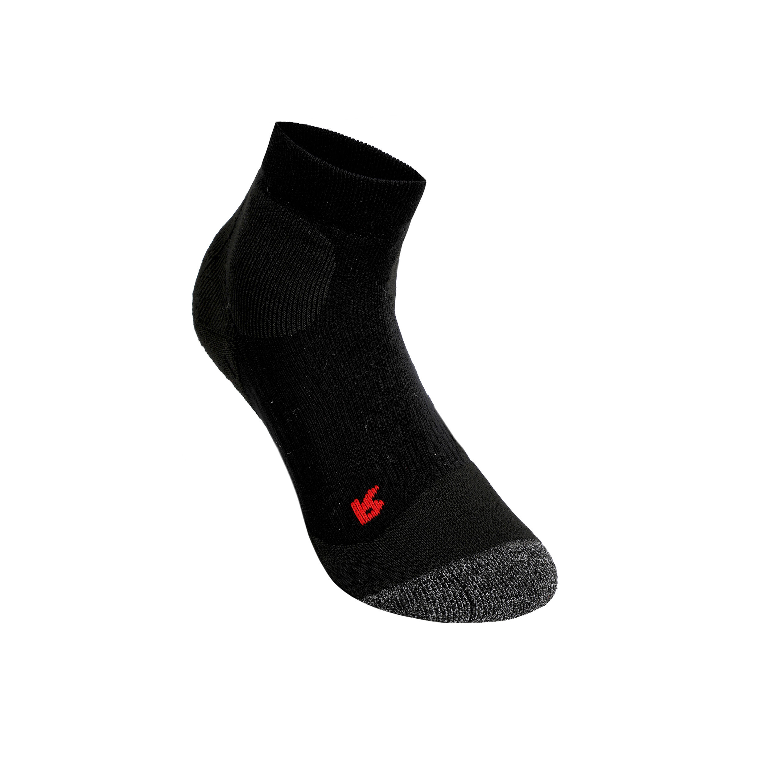 TE2 Short Tennissocken Damen - Schwarz, Dunkelgrau