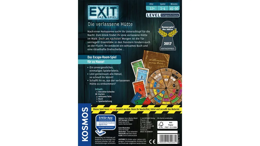 KOSMOS - EXIT - Das Spiel - Die verlassene Hütte