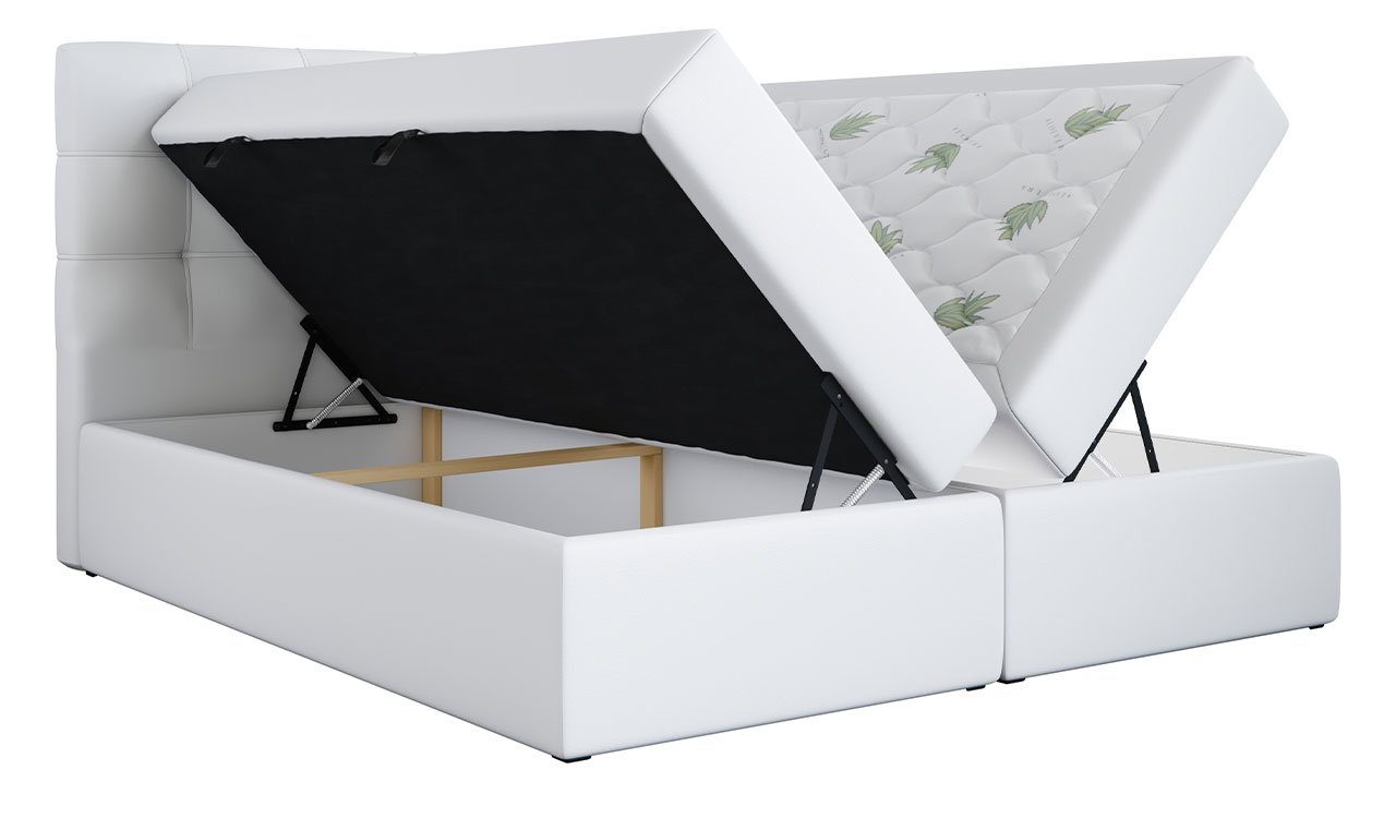 MKS MÖBEL Boxspringbett TOP 1, mit Bettkasten, Doppelbett mit Multipocket-Matratze und Topper