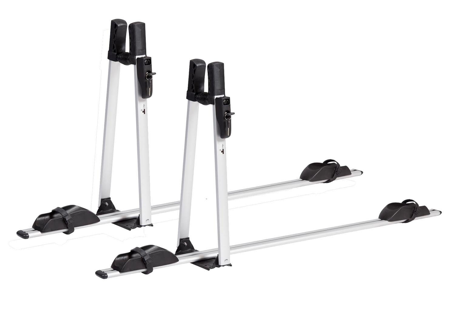VDP Dachträger (2x abschließbarer Fahrradträger aus Aluminium), 2x VDP Fahrradträger ALU Premium Fahrradhalter Fahrrad Dachträger abschließbar