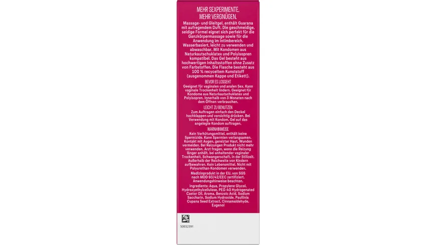 Durex Massage- & Gleitgel 2in1 Guarana 200 ml