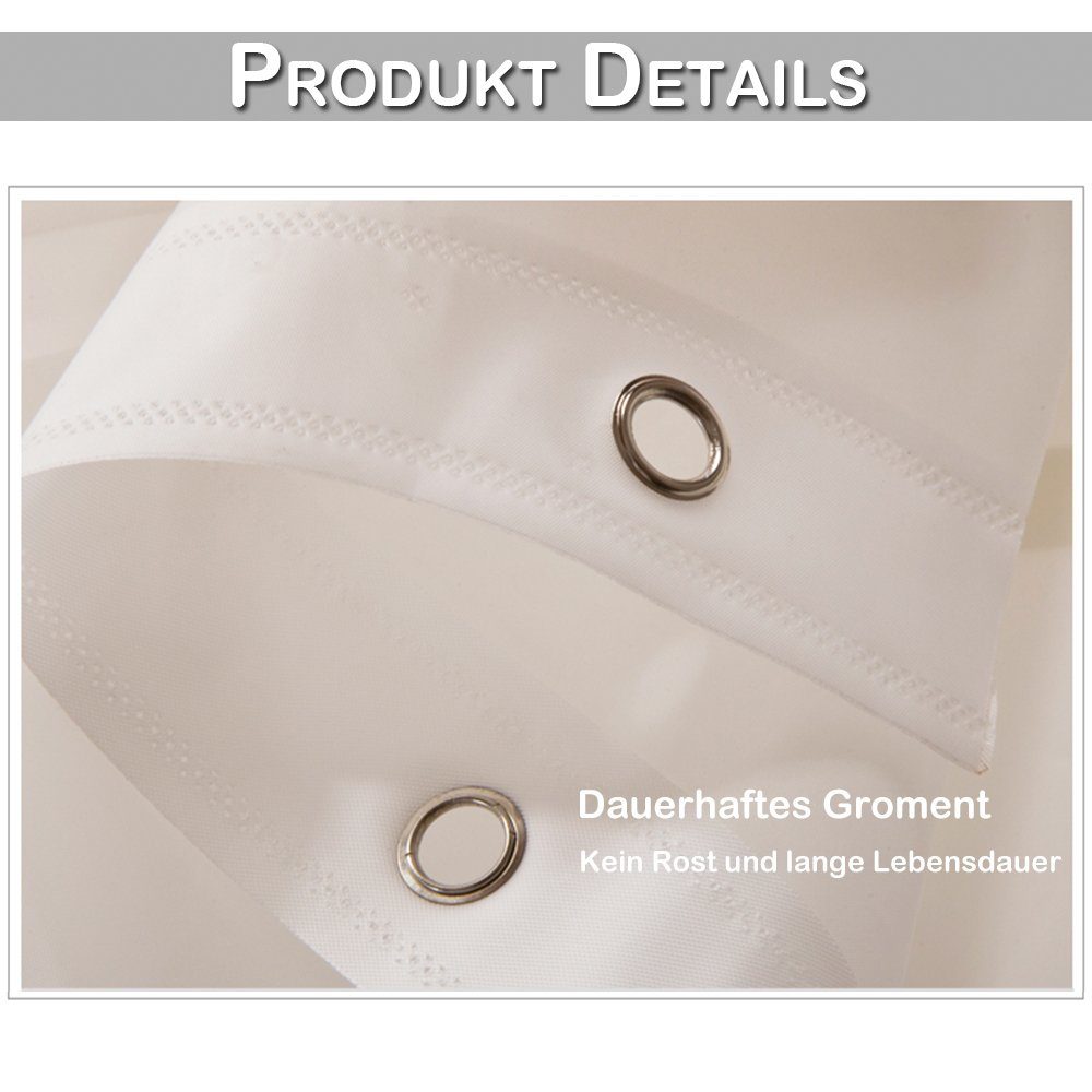 Sunicol Duschvorhang 3D, Wasserwürfel, Transparent, Wasserdicht,EVA,mit Haken, Badezimmer Breite 180 cm (1-tlg), Höhe 180/200cm