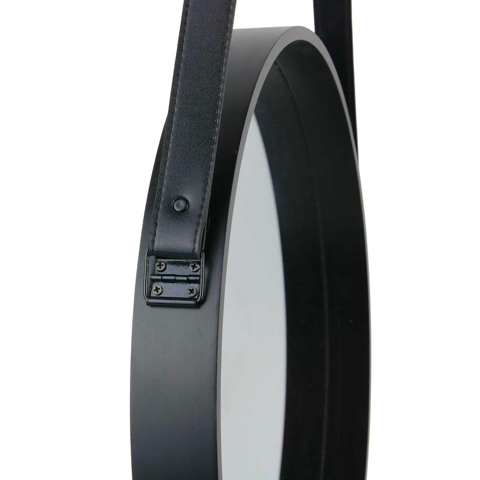 Miroir mural rond type barbier avec anse