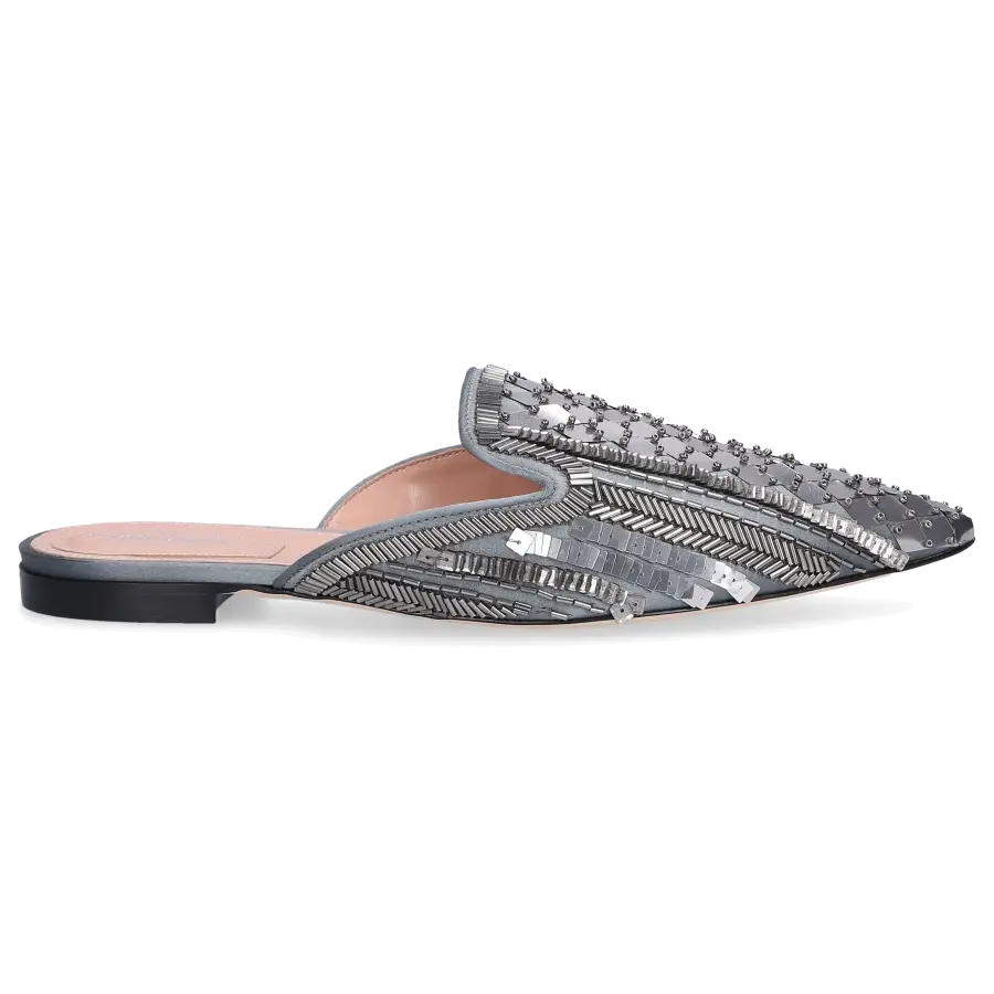 Alberta Ferretti - Slipper A11051 Textil - silber