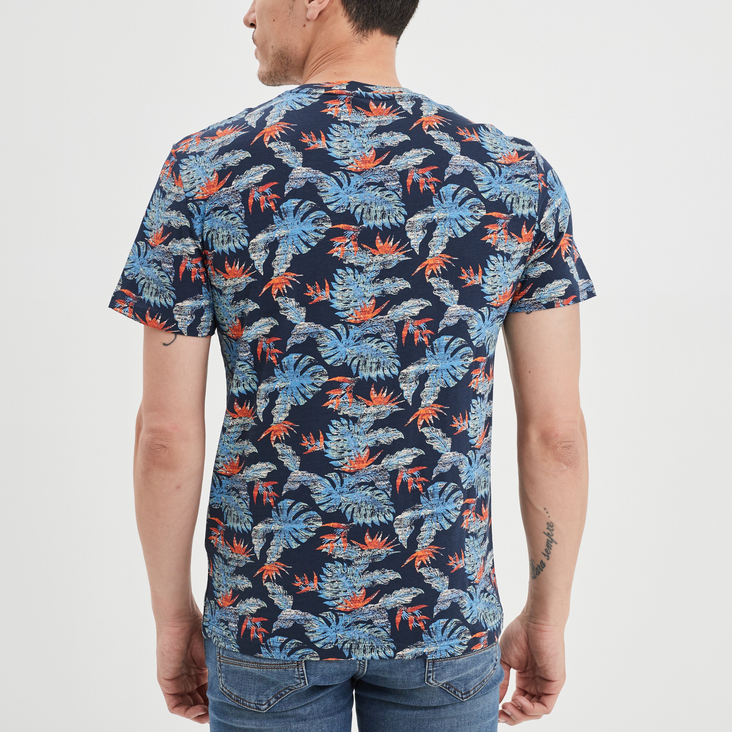 T-shirt manches courtes Creeks bleu marine homme | La Halle