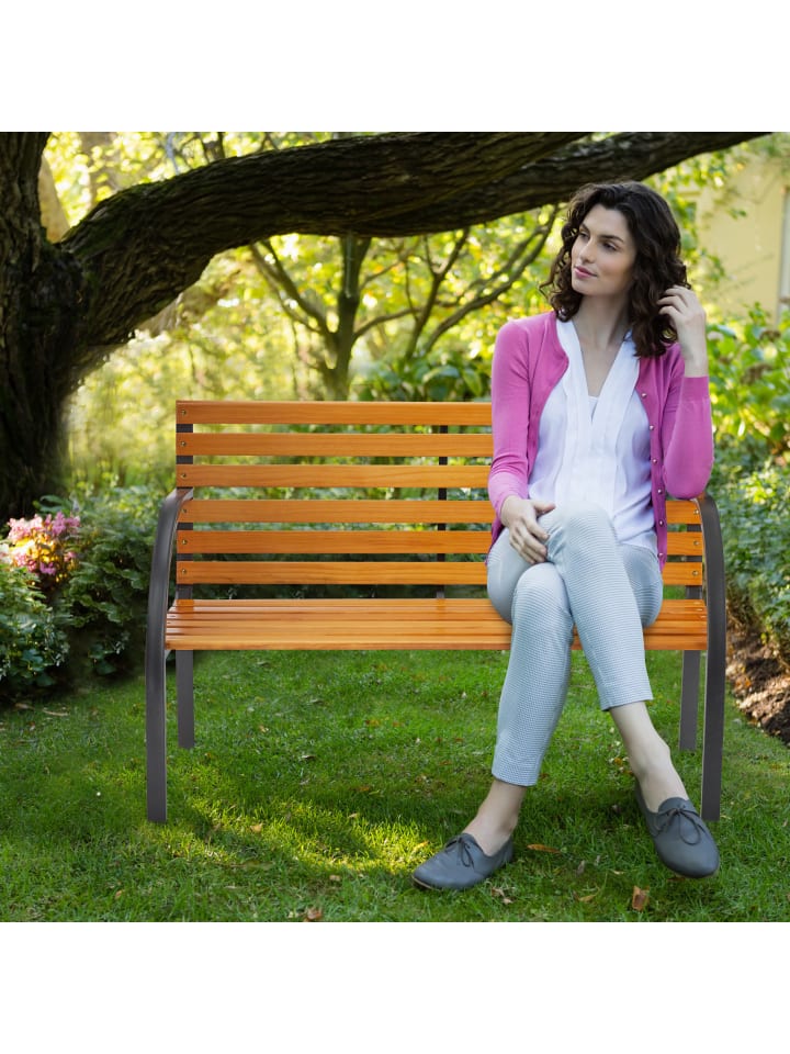 relaxdays Gartenbank in Natur - (B)122 x (H)84 x (T)60 cm günstig kaufen onesize