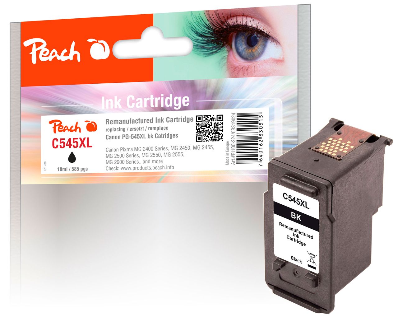 Peach Druckkopf XL schwarz ersetzt Canon PG-545XLBK