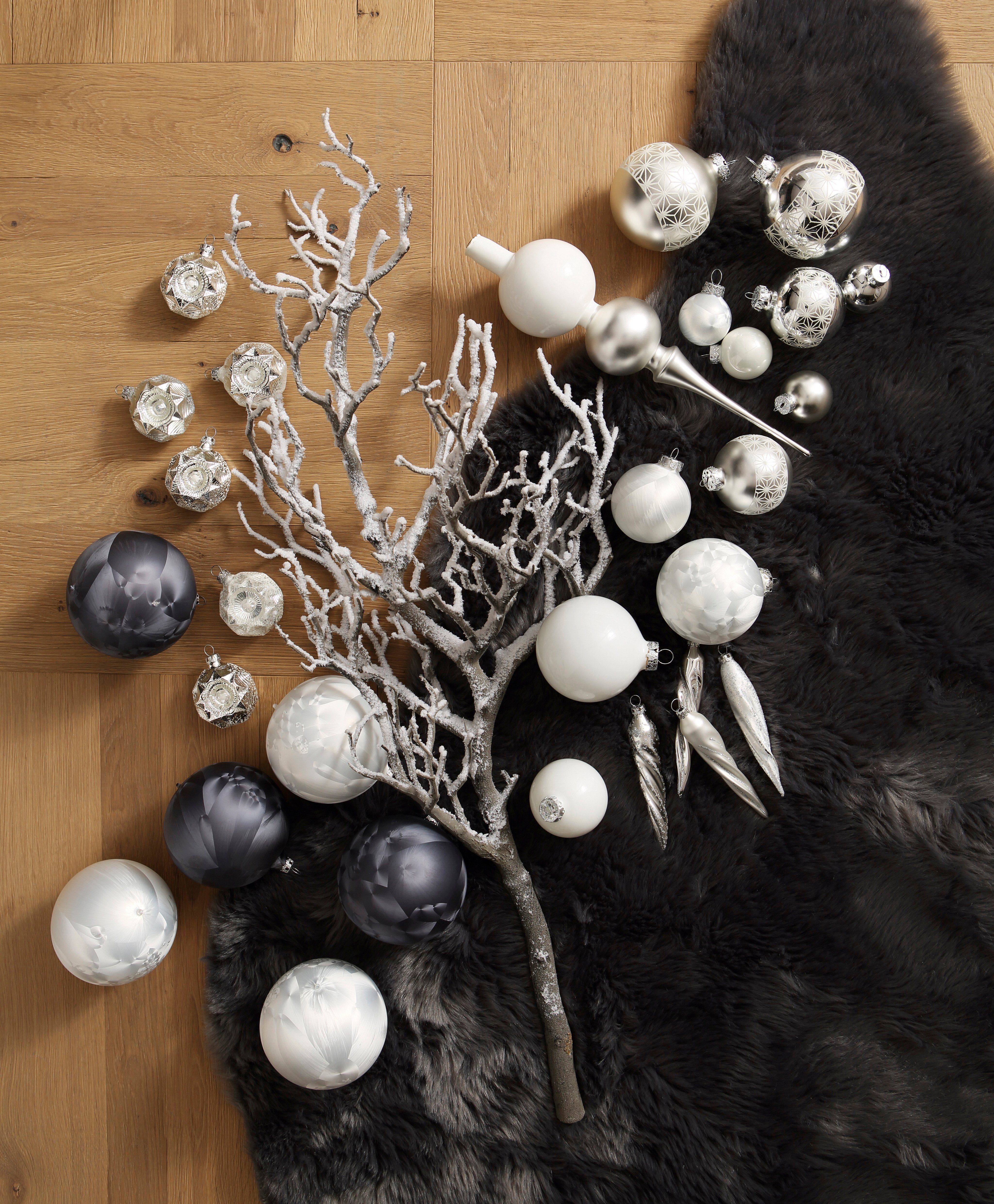 Thüringer Glasdesign Christbaumschmuck Eisprinzessin, Weihnachtsdeko, Christbaumschmuck (4-tlg)