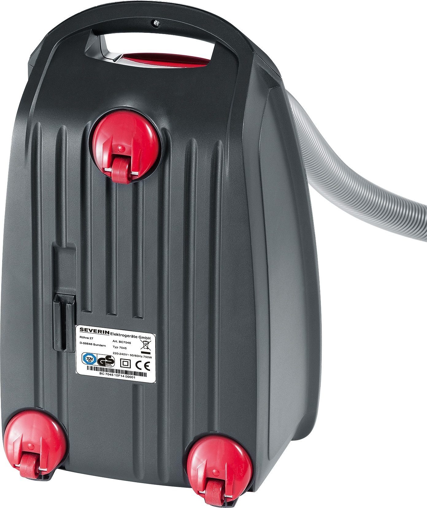 Severin Bodenstaubsauger S`Power snowwhite BC 7045, 750 W, mit Beutel, Für Allergiker, inkl. XL-Parkettdüse, Kabelaufbewahrung per Fußtaste