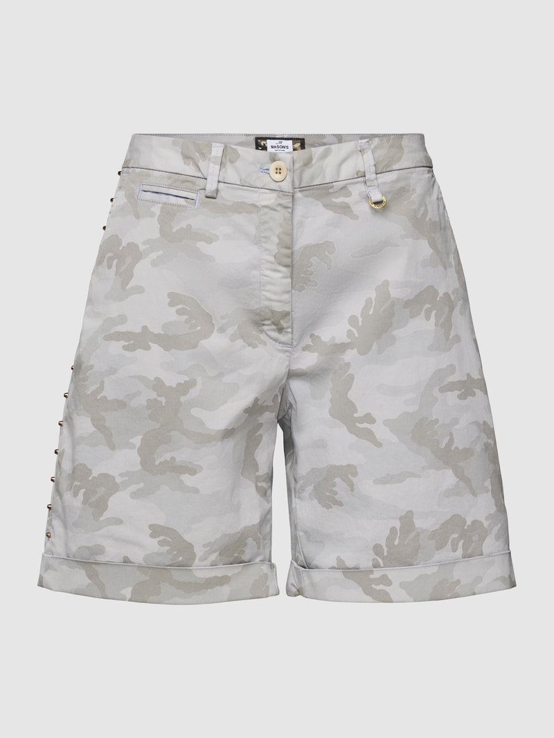 Bermudas mit Allover-Muster Modell 'JACQUELINE CURVY' in hellblau