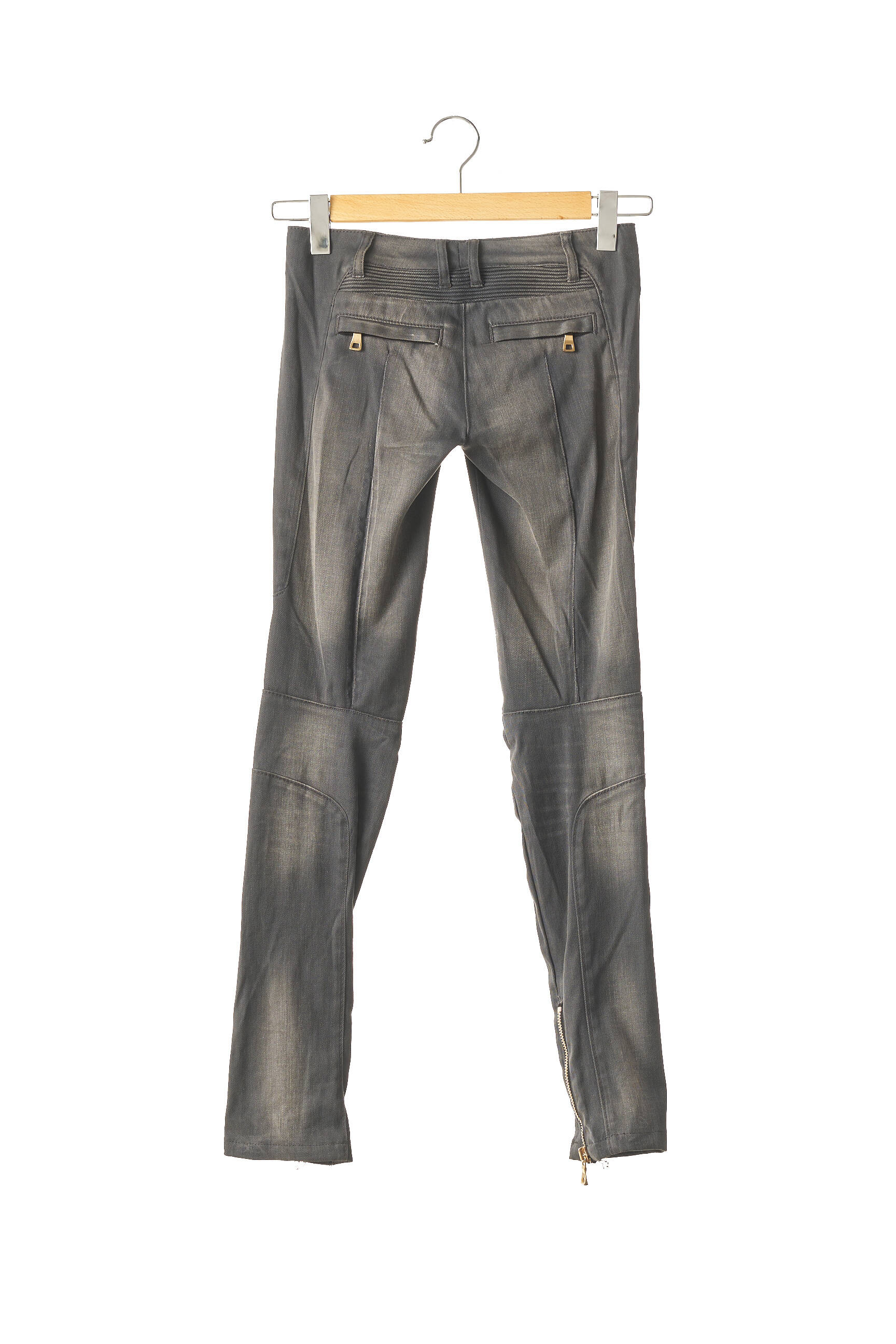 Balmain Jeans Coupe Slim Femme couleur gris