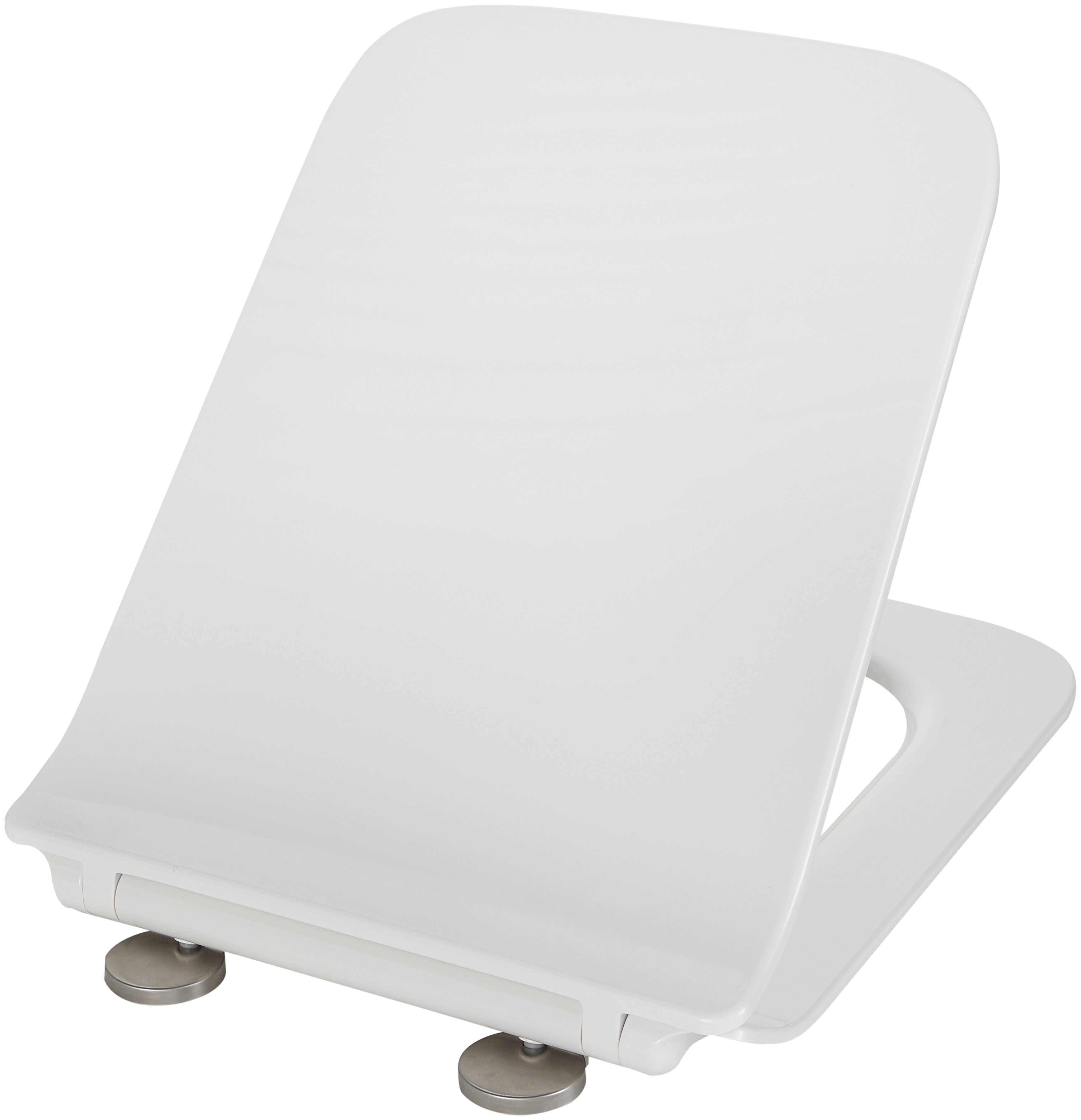 welltime Tiefspül-WC Trento eckig, wandhängend, Spülrandloses Tiefspül-WC, inkl. ToilettenSitz mit Softclose.