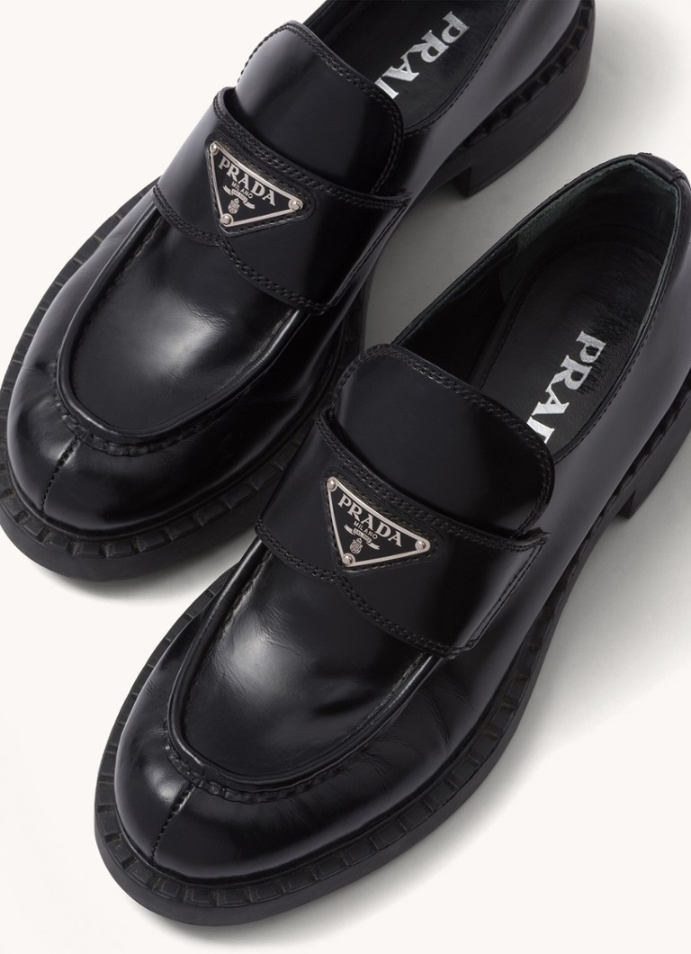 Mocasini Prada din piele cu logo
