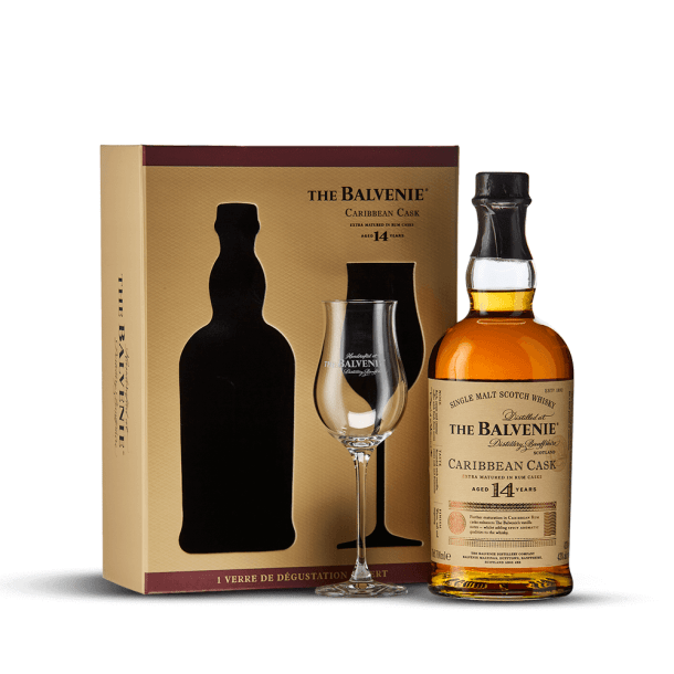 Coffret The Balvenie 14 ans Caribbean Cask + 1 verre