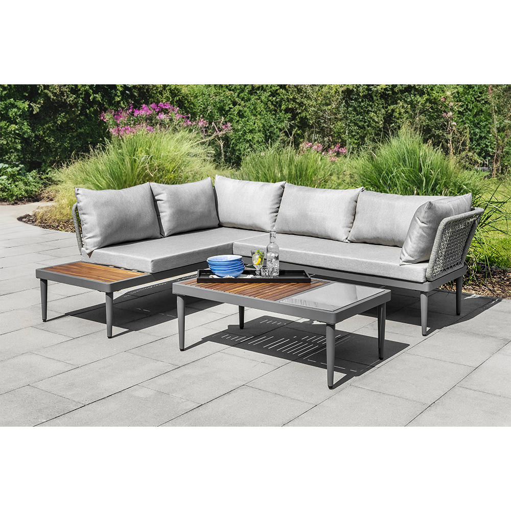 HC Garten & Freizeit 11tlg. Ecklounge mit Tisch aus FSC-zertifiziertem Akazienholz