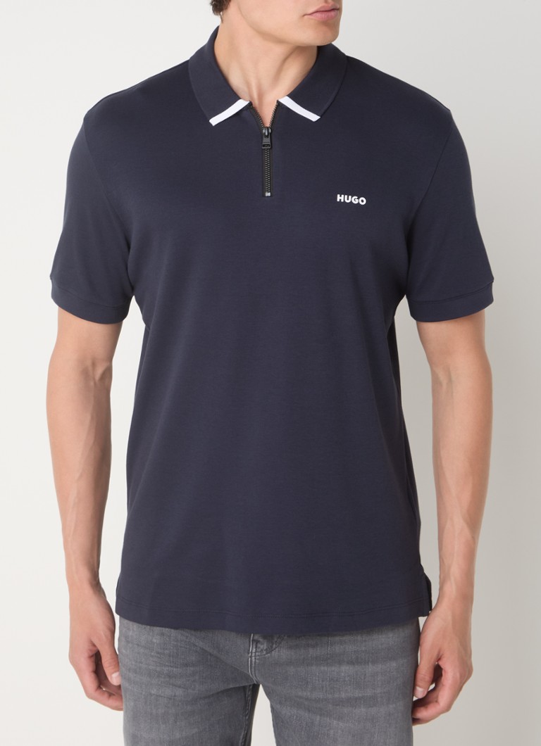 HUGO BOSS Dalomino regulāra piegriezuma polo krekls ar pusrāvējslēdzēju un logotipu