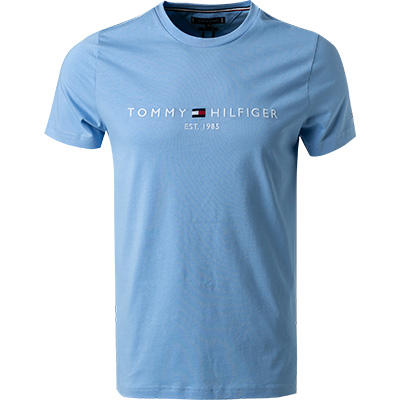 Tommy Hilfiger, T-Shirt, Slim Fit, Baumwolle, hellblau