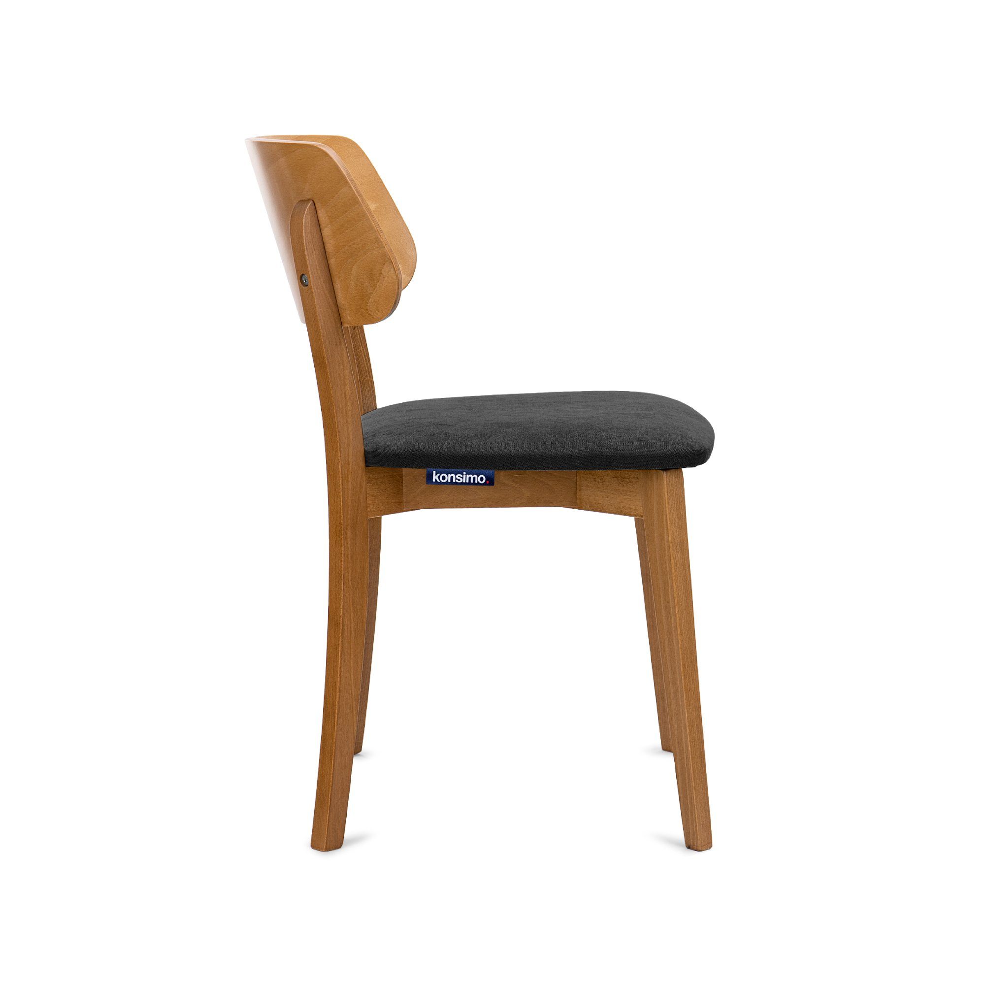 Konsimo Holzstuhl VINIS Wohnzimmerstühl Esszimmer Stühl Polsterstüh Küchenstühl Eiche (Esszimmerstühl, 1 St), Velours-Sitz, Gestell aus Massivholz